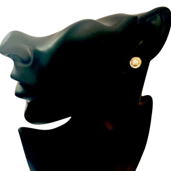 Natural White Sapphire Diamond Stud Earrings 14k Gold 0.97 TCW Certified 216092 - Picture 2 of 15